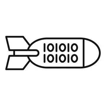 Digital bomb representing cyber warfare threatening national security 스톡 일러스트