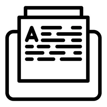 Digital book folder icon outline vector. Read school Stock Illustration