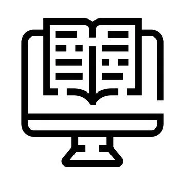 Digital book icon displaying virtual learning education Stock Illustration