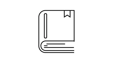 Digital Book Icon Line Animation on white background. Animated Textbook. Stock Footage 305670522