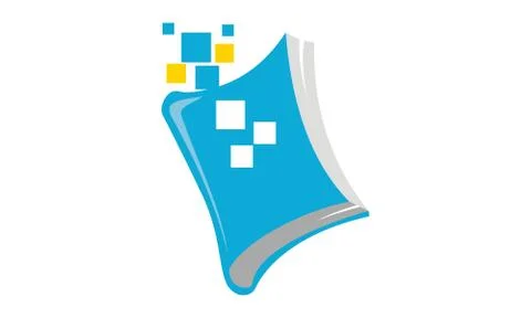 Digital Book Logo Design Template Vector 스톡 일러스트