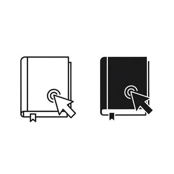 Digital book selection with cursor icon Stock Illustration