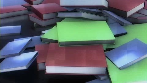 Digital Books set 4k Stock Footage 198082995