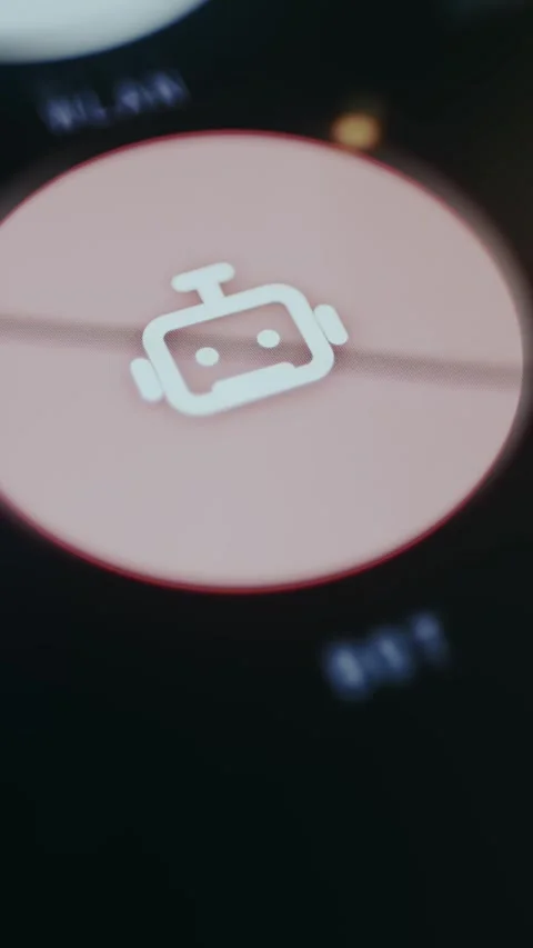 Digital bot icon representing virtual assistant Stock Footage 334935514