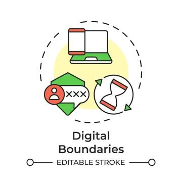 Digital boundaries multi color concept icon Stock Illustration