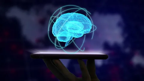 Digital brain. 3d science and technology concept Stock Footage 181501943