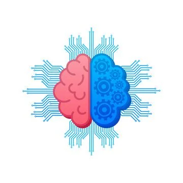 Digital brain in 3d style on light background. Big data vector background イラスト素材
