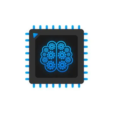 Digital brain in 3d style on light background. Big data vector background Stock Illustration