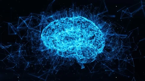 Digital Brain Ai Artificial Intelligence Deep Data Machine Learning loop 4k Stock Footage 117243690