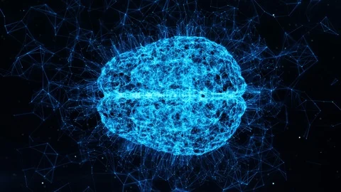 Digital Brain AI Artificial Intelligence Deep Data Machine Learning. Loop 4k Stock Footage 120654901