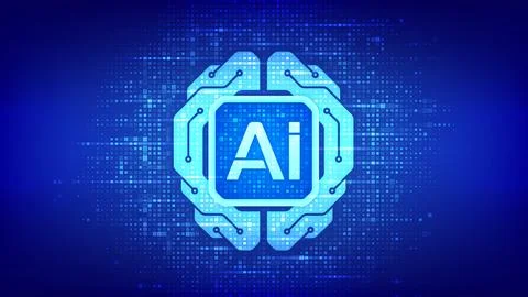 Digital brain. AI. Artificial Intelligence technology concept. Neural netwo.. Stock Illustration