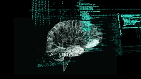 Digital brain and program codes Stock Footage 107683920
