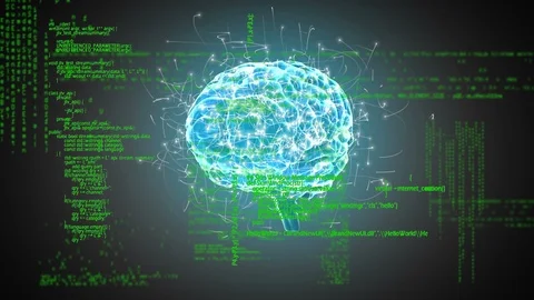 Digital brain and program codes Stock Footage 107684981