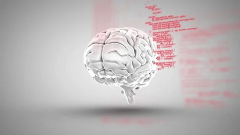 Digital brain and program codes Stock Footage 107685782