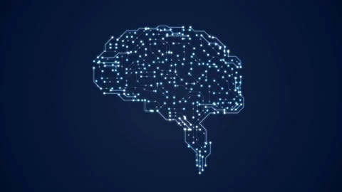 Digital brain artificial inteligence animation Stock Footage 146587143