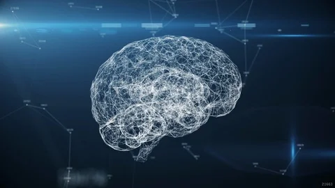 Digital brain artificial intelligence AI big data deep learning computer machine Stock Footage 106846478