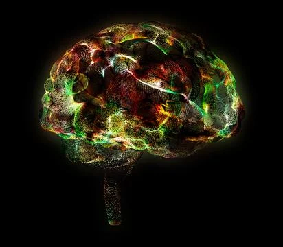 Digital brain. Artificial Intelligence Deep Learning Process 스톡 일러스트