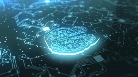 Digital Brain Artificial Intelligence Network Connection 03 4K Stock Footage 145835047