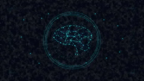 Digital brain artificial intelligence neural network data science Stock Footage 348327643