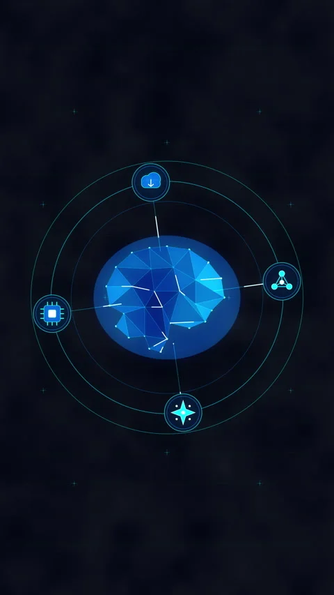 Digital brain artificial intelligence technology network data science conne.. Stock Footage 348327658