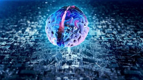 Digital brain big data of computer machine. Artificial Intelligence Digital 스톡 동영상 334023519