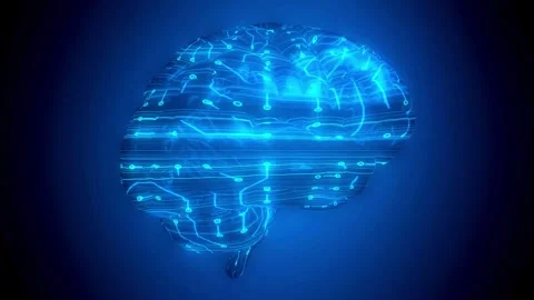 Digital brain big data of computer machine. Artificial Intelligence Digital 스톡 동영상 334023962