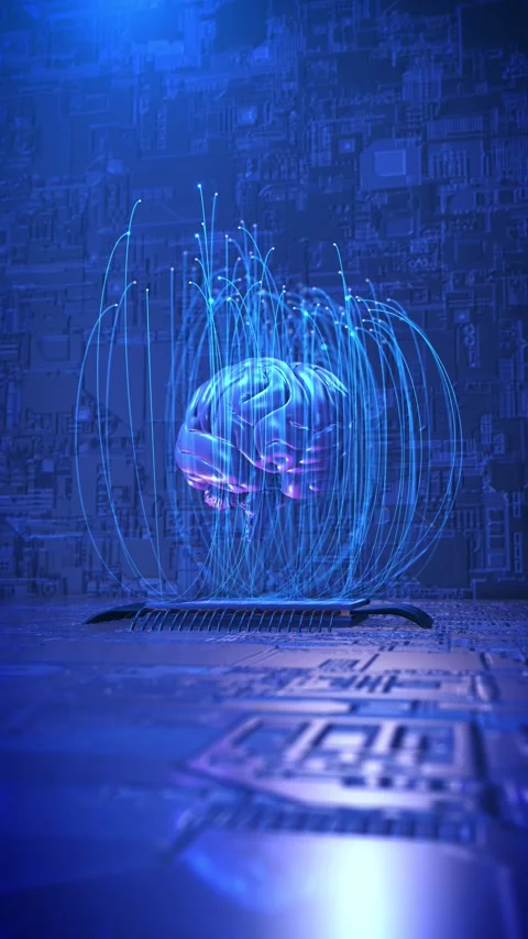 Digital Brain Big data. Neural networks. AI virtual Streams data streams, artifi Stock Footage 342785886