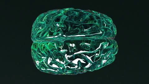 Digital brain broken or sick Stock Illustration