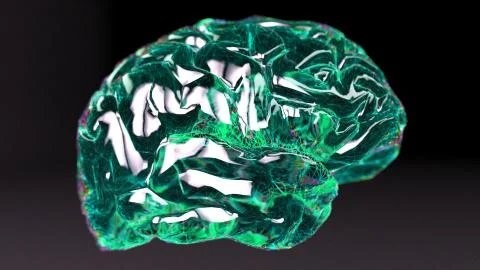 Digital brain broken or sick Stock Illustration