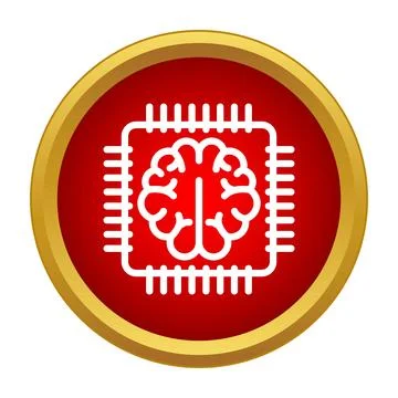 Digital brain chip processing artificial intelligence technology Illustrazione stock