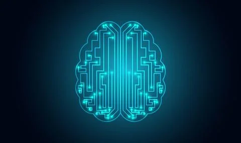 Digital Brain Circuit Artificial Intelligence Technology Concept イラスト素材