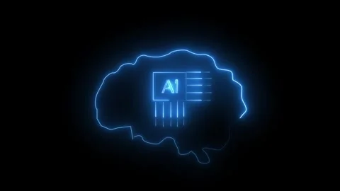 Digital brain circuit visualizes advanced artificial intelligence computing.. 스톡 동영상 337817788