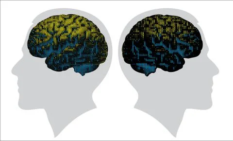 Digital brain in color Illustrazione stock