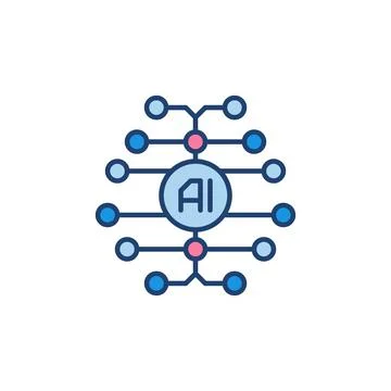 Digital Brain creative icon. Vector AI Artificial Intelligence concept sign Stockillustratie