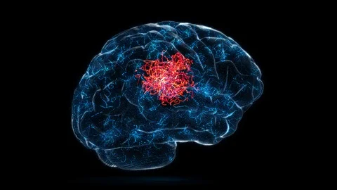 Digital Brain Data with Localized Memory of Information Stock Footage 105600442