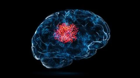 Digital Brain Data with Localized Memory of Information Illustrazione stock