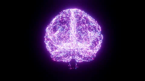 Digital Brain Hologram Vídeo Stock 306941192