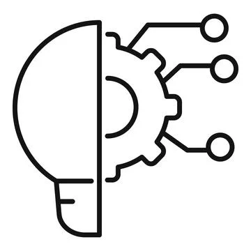 Digital brain icon artificial intelligence concept 스톡 일러스트