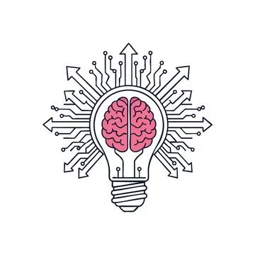 (Digital Brain Innovation. Explore advanced intelligence and novel concepts.. Stock Illustration