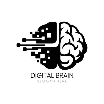 Digital Brain Logo Corporate Identity Stock Illustration