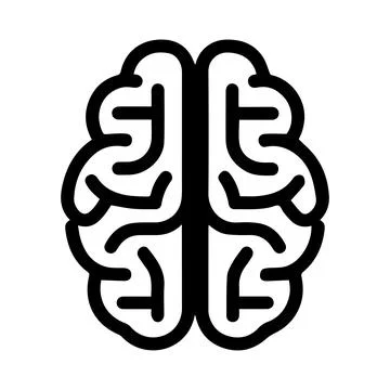 Digital Brain logo or modern line icon. Vector line art and icon design wit.. Illustrazione stock
