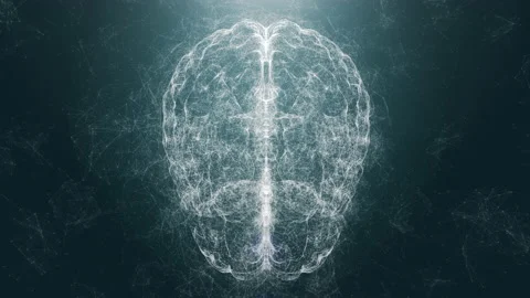 Digital brain materializing animation. Concept of AI neural network Stock Footage 138083523