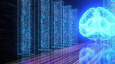 Digital Brain Metaverse Digital brain as AI in the metaverse. 3d illustrat... Foto stock