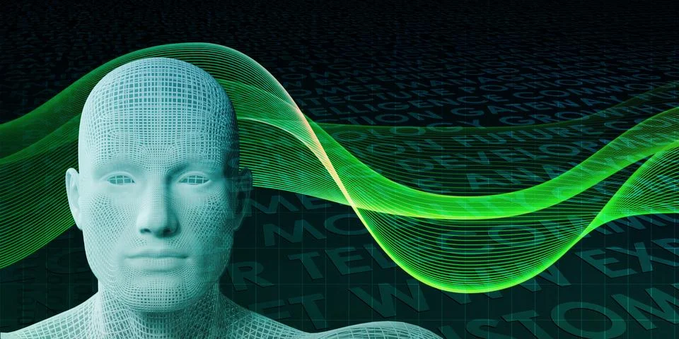 Digital Brain Network Abstract Technology Business Background Illustrazione stock