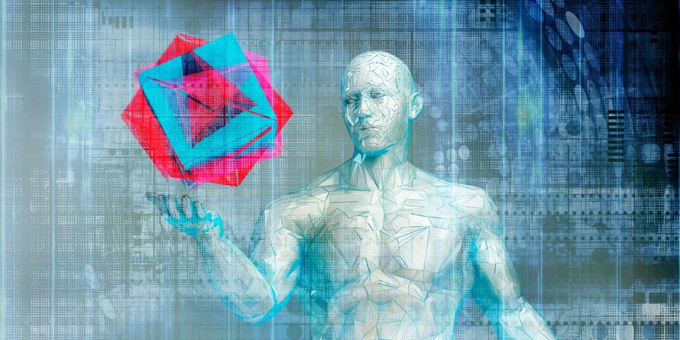 Digital Brain Network Abstract Technology Business Background イラスト素材