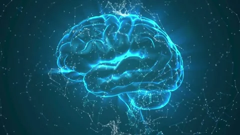 Digital Brain Network - Futuristic AI, Neural Connections Stock Footage 332636598