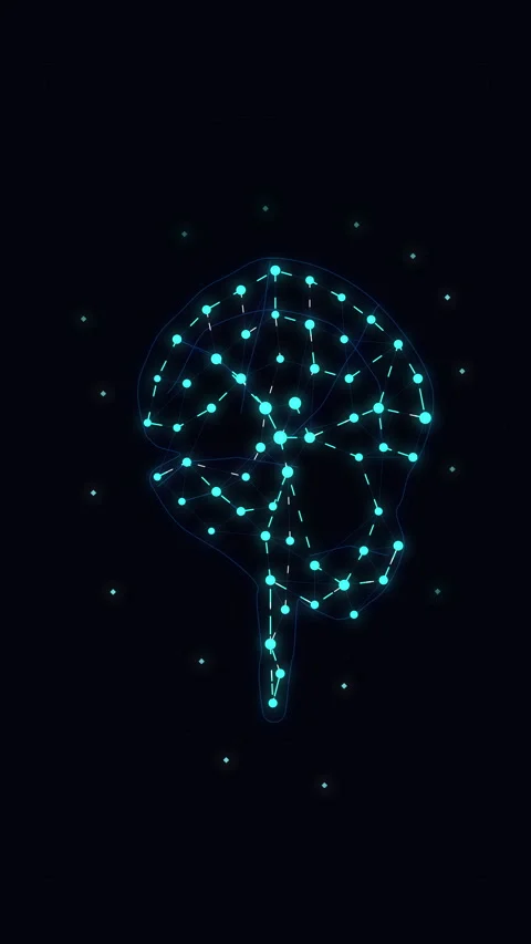Digital brain network technology animation, neural connection, data cyber 스톡 동영상 347558101