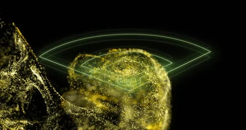 Digital brain with neural network animation over glowing particles Stock Footage 305366711