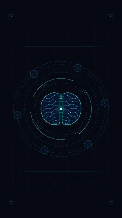 Digital brain neural network, artificial intelligence tech data, circuit li.. Stock Footage 348327865