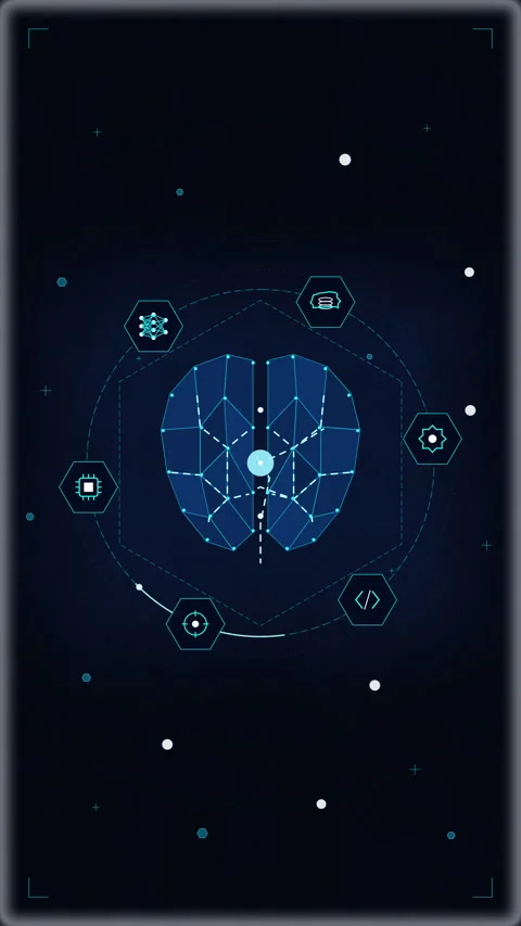 Digital brain neural network data processing, artificial intelligence syste.. Stock Footage 348327904